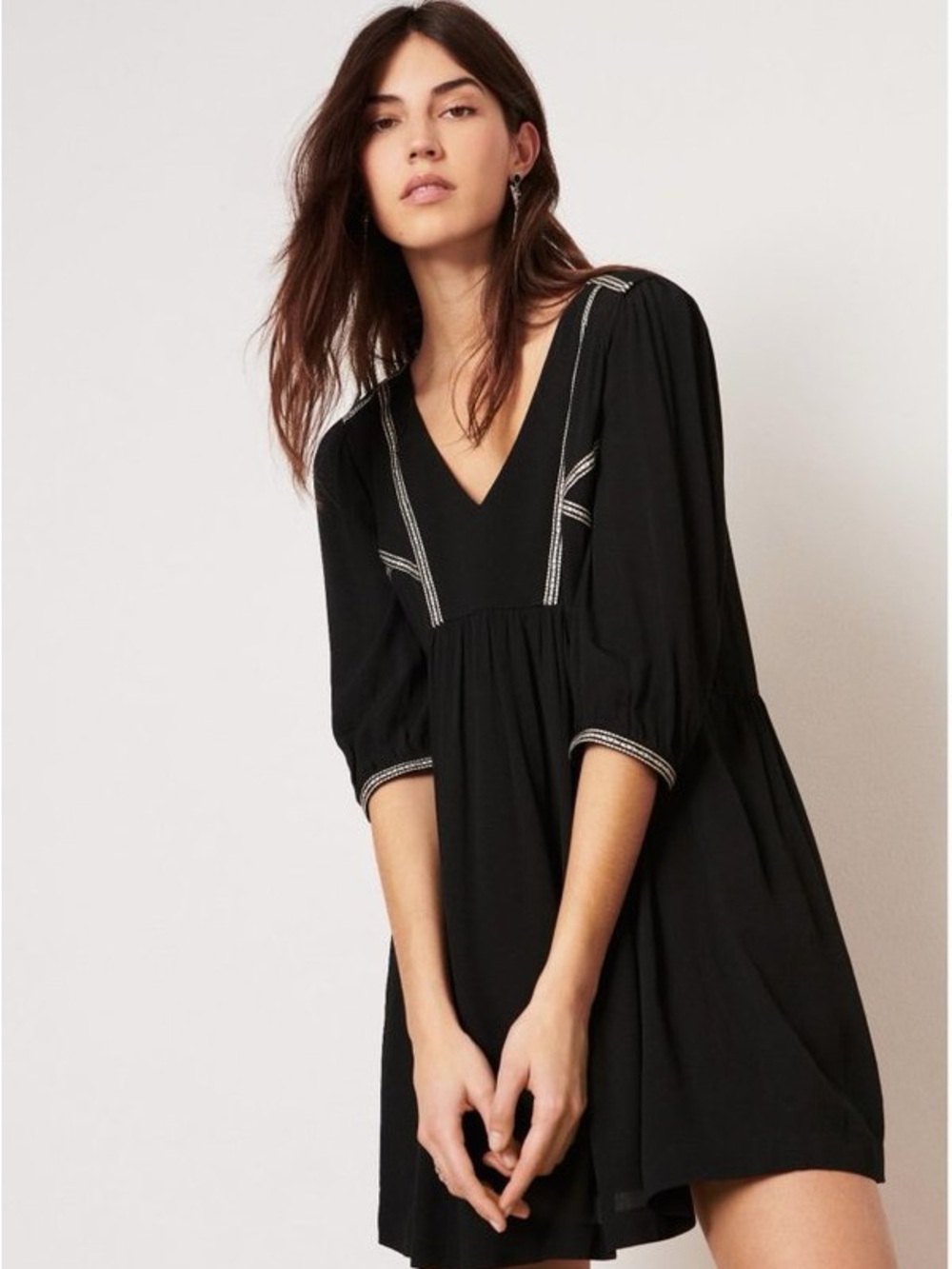 Ba&sh Alma embroidered mini dress size S